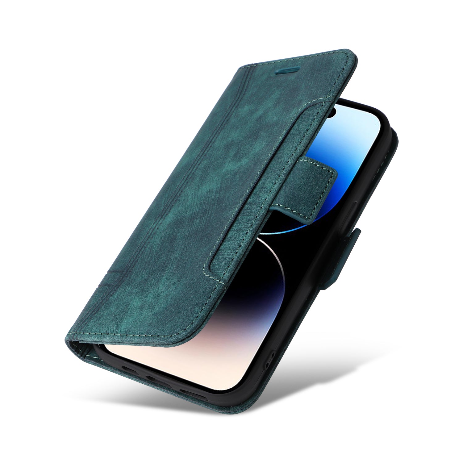 Uniqkart 001 For iPhone 15 Pro Multifunction Wallet Cell Phone Case Shockproof PU Leather Stand Cover - Green Uniqkart 001 For iPhone 15 Pro Multifunction Wallet Cell Phone Case Shockproof PU Leather Stand Cover - Green